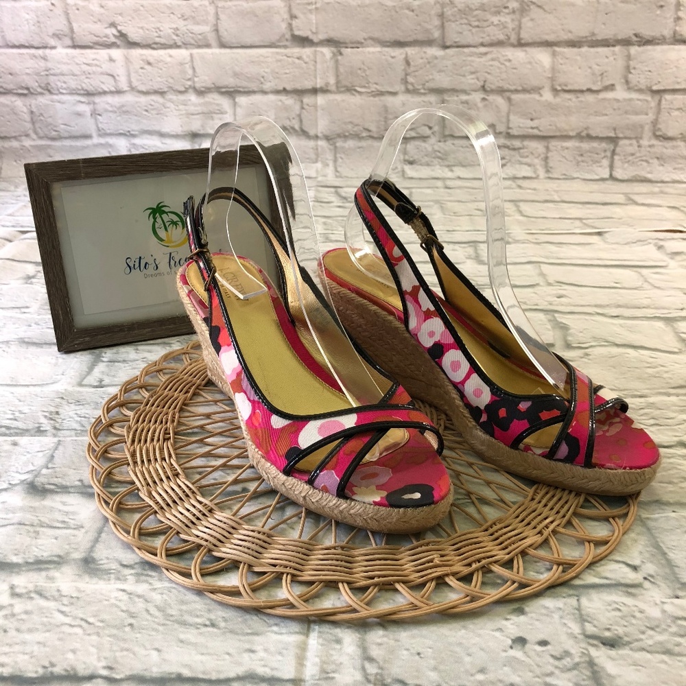 J.Crew Espadrilles Pink Slingback Wedge